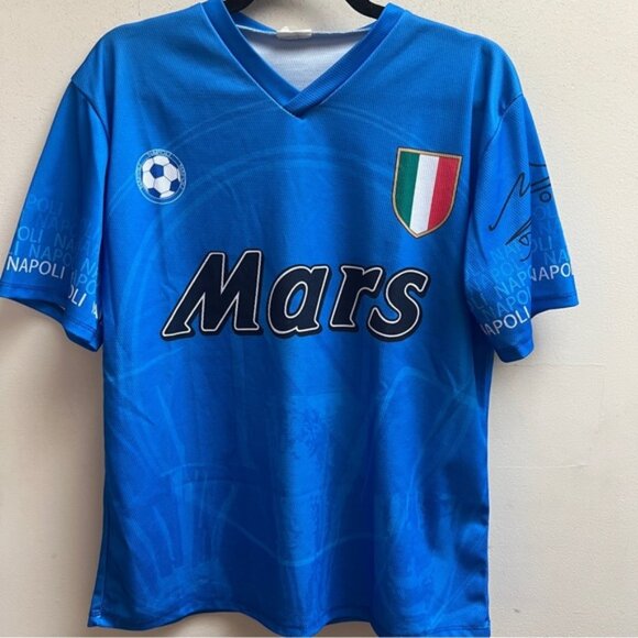 VINATGE NAPOLI FOOTBALL SHIRT SOCCER JERSEY MARSMARADONA SIZE XL - Picture 1 of 8